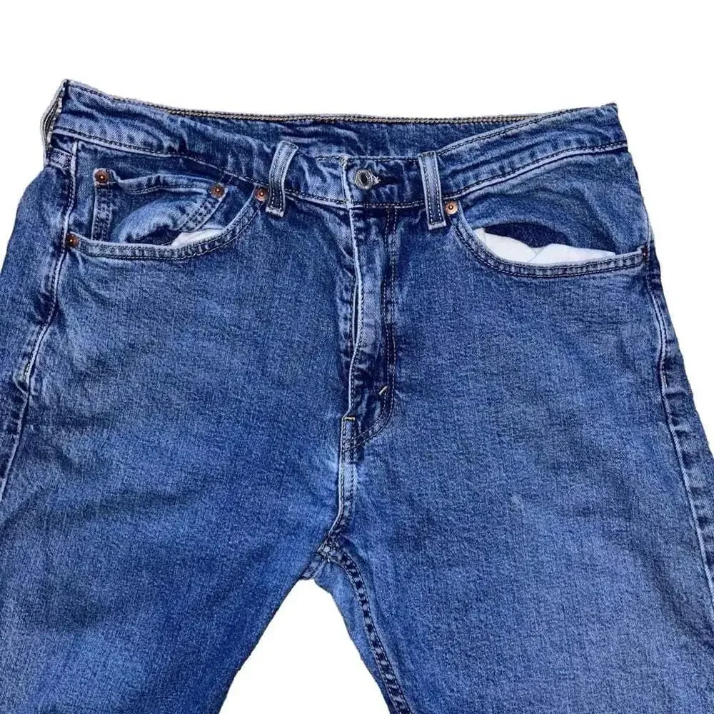 Levi's 505 Regular Fit Straight Leg Jeans Blue Medium Wash Denim Size W34 L
